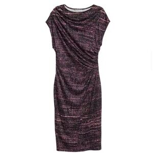 H&M Black and Pink Women's Draped Sleeveless Dress Size Medium